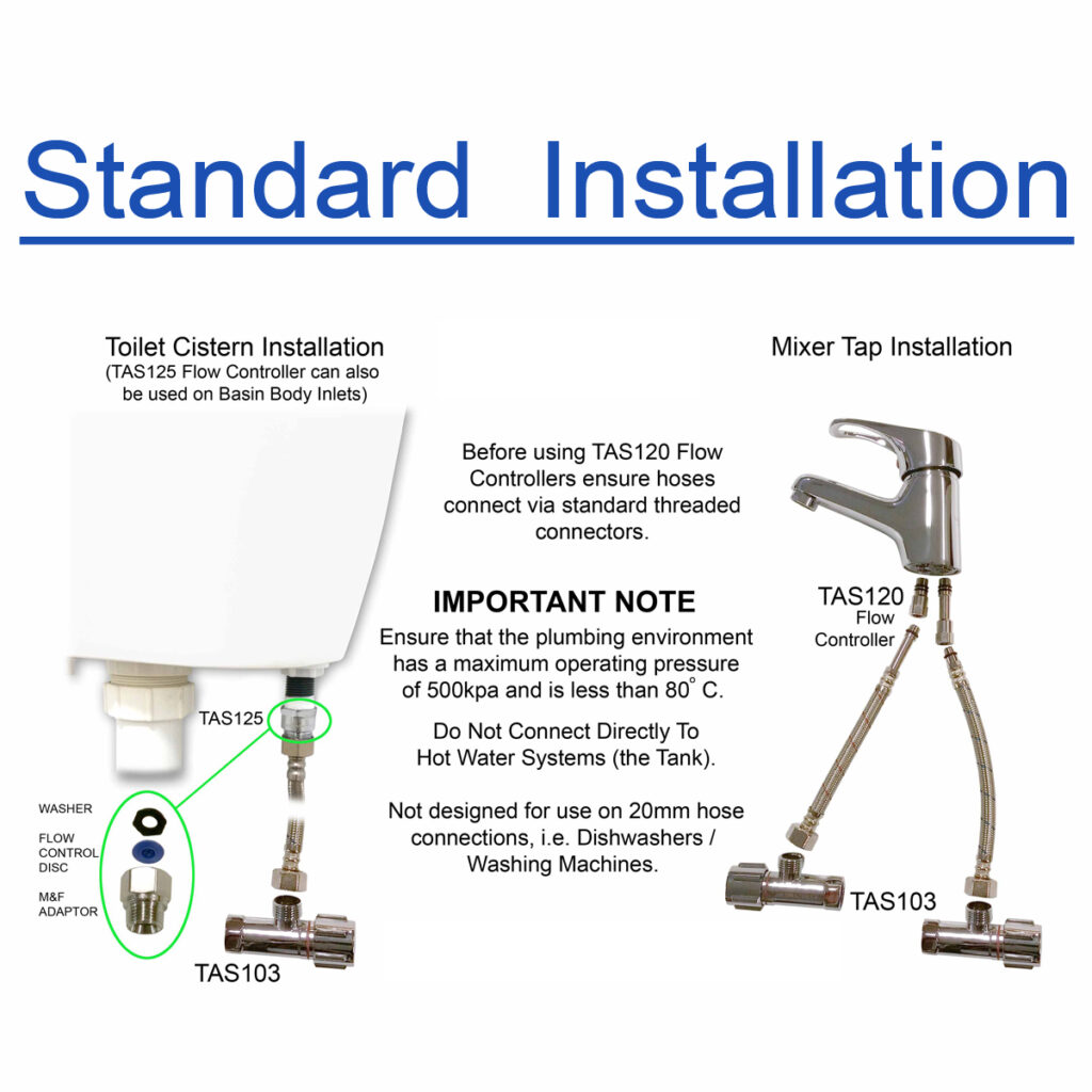 Flood Stop Flow Control - 15mm M/F Adaptor - Ewing Industries